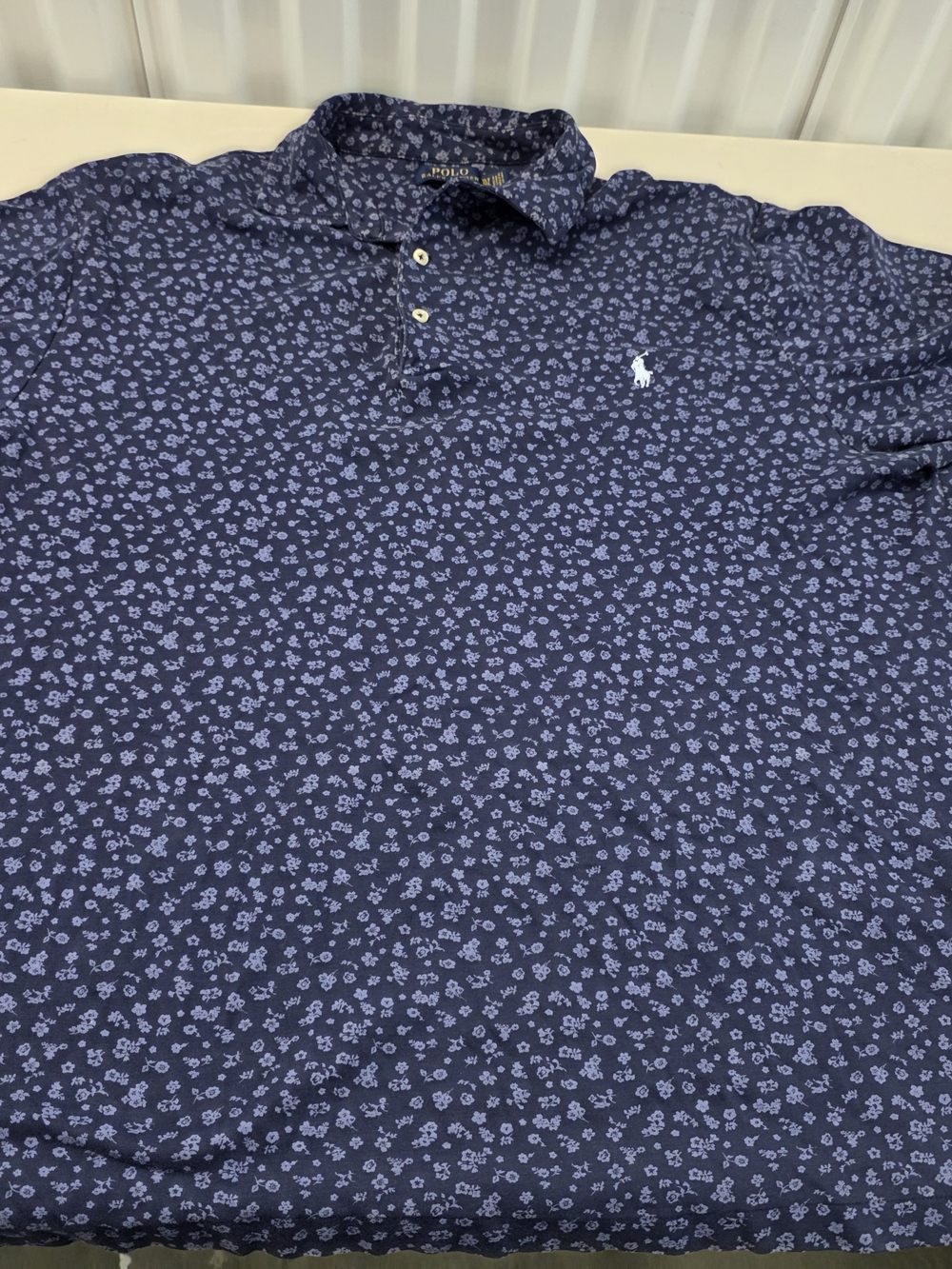 Polo Ralph Lauren Classic Fit Navy Blue Floral All Over Polo Shirt Men's Size XL